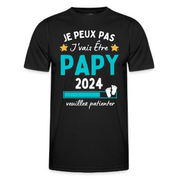 Je peux pas j'vais être Papy 2024 Futur Grand-père - T-shirt sport Homme - noir - Devant - AI Model Male 178 dark (178cm)