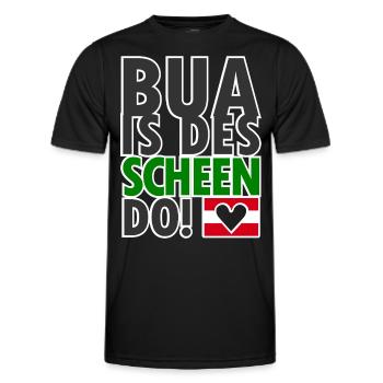 Austrian dialect Dialect Nice - Men's Functional T-Shirt - black - Front - AI Model Male 178 dark (178cm)