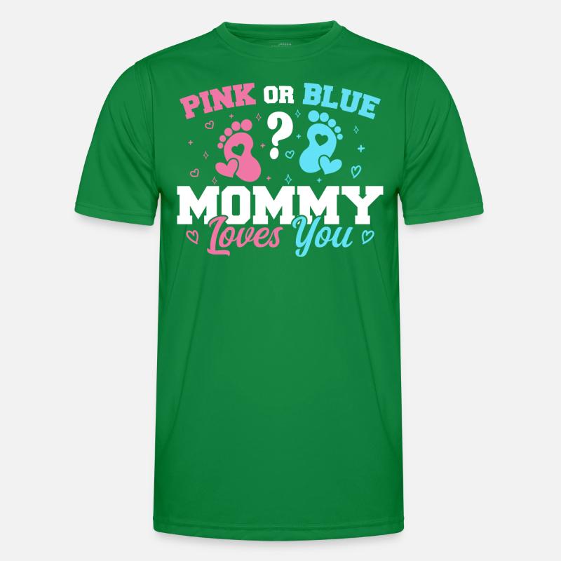 Rosa oder blaue Mama liebt dich - Geschlecht enthüllen Mama Männer Funktions-T-Shirt