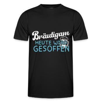 Bräutigam - Heute wird gesoffen - JGA - Männer Funktions-T-Shirt - Schwarz - Vorne - AI Model Male 178 dark (178cm)