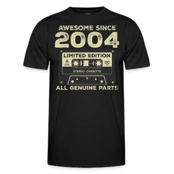2004 Geburtstag geboren im Jahr 2004 Vintage Retro - Männer Funktions-T-Shirt - Schwarz - Vorne - AI Model Male 178 dark (178cm)