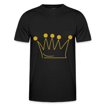 Emoji Krone Kronen Skizze gold - Männer Funktions-T-Shirt - Schwarz - Vorne - AI Model Male 178 dark (178cm)