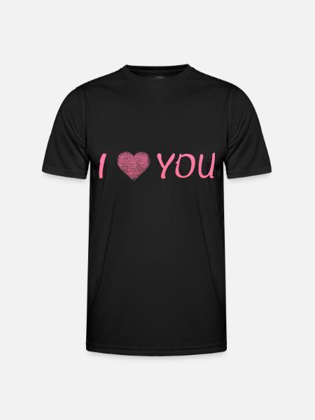 i love you - Männer Funktions-T-Shirt - Schwarz