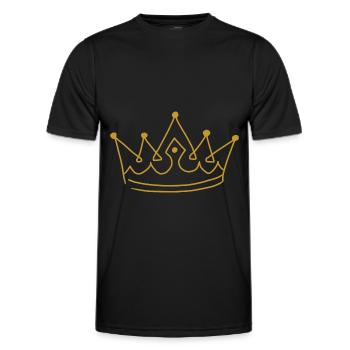 Emoji Krone Kronen Skizze gold - Männer Funktions-T-Shirt - Schwarz - Vorne - AI Model Male 178 dark (178cm)
