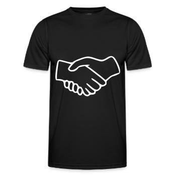 Emoji Hands Shake Sketch White - Men's Functional T-Shirt - black - Front - AI Model Male 178 dark (178cm)