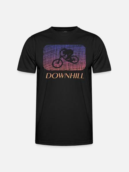 Downhill biken MTB - Männer Funktions-T-Shirt - Schwarz