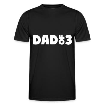 Dad of 3 - Männer Funktions-T-Shirt - Schwarz - Vorne - AI Model Male 178 dark (178cm)