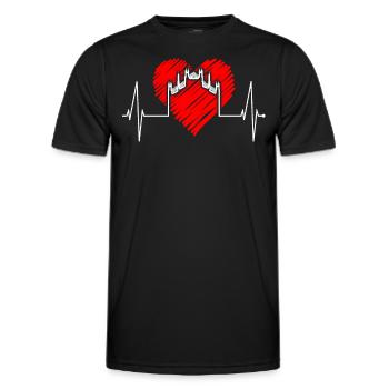 Milan Skyline Italy Heartbeat Fan Love Milano - Men's Functional T-Shirt - black - Front - AI Model Male 178 dark (178cm)