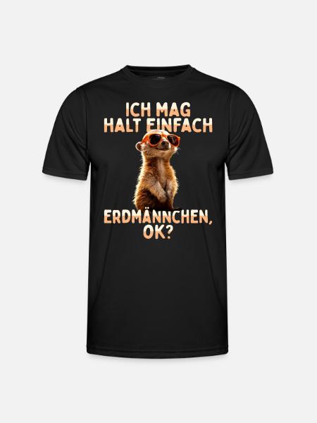 Erdmännchen Süßes Meerkat Ich Mag Halt Erdmännchen - Männer Funktions-T-Shirt - Schwarz