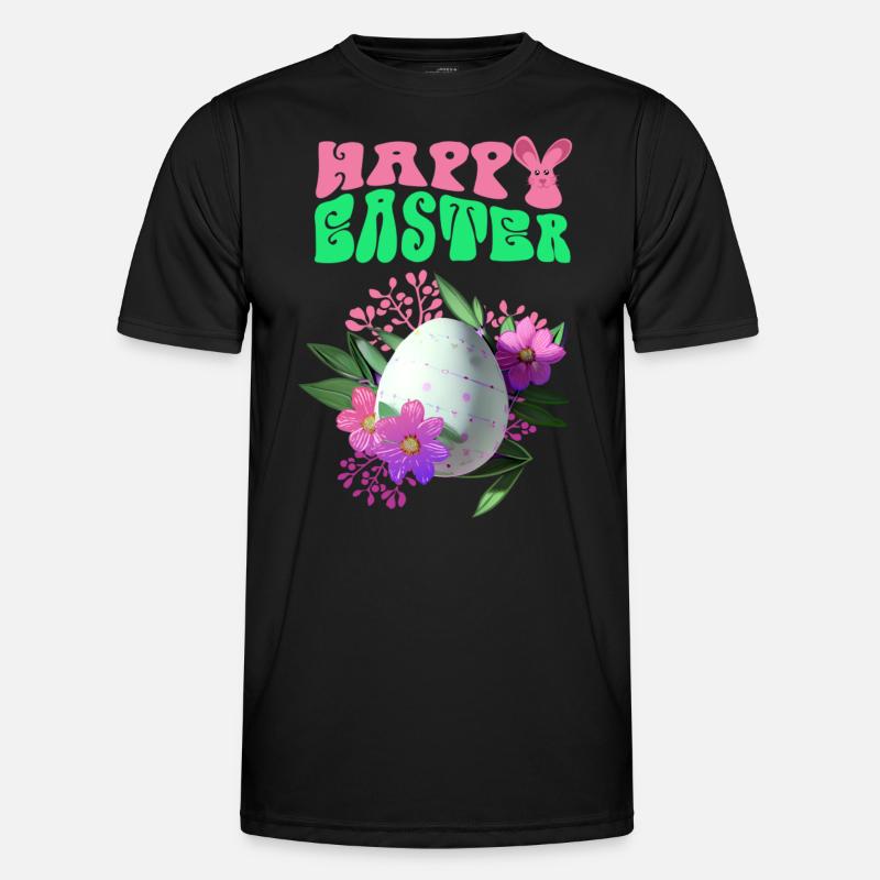 Happy Easter Flowers Easter Egg Men's Functional T-Shirt