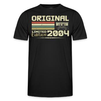 Retro 2004 Geburtstagsgeschenk Geboren im Jahr 2004 Original - Männer Funktions-T-Shirt - Schwarz - Vorne - AI Model Male 178 dark (178cm)
