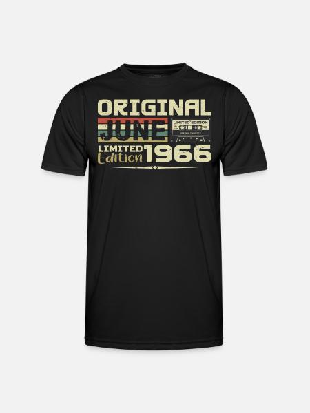 June 1966 Vintage Born In June 1966 Birthday - Men's Functional T-Shirt - black