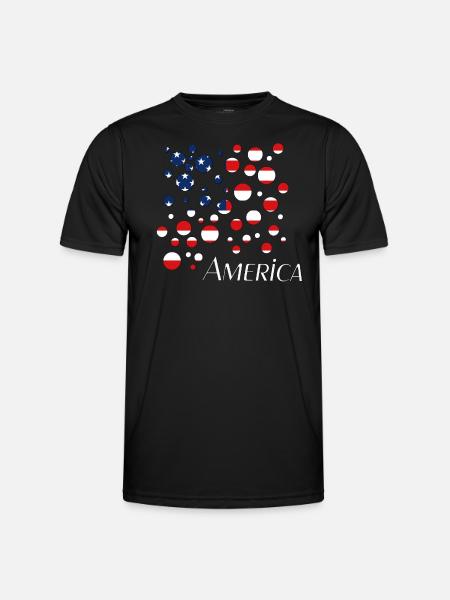 America USA - Männer Funktions-T-Shirt - Schwarz