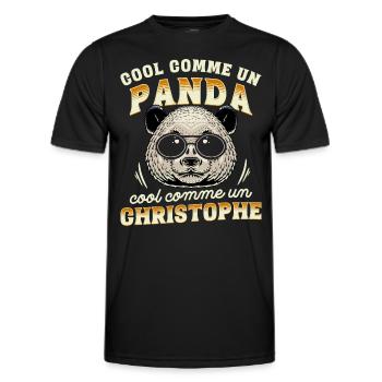 Cool Comme Un Panda, Cool Comme Un Christophe - T-shirt sport Homme - noir - Devant - AI Model Male 178 dark (178cm)