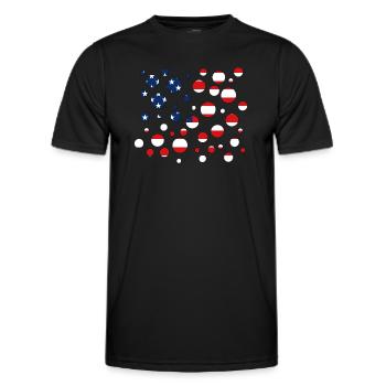 America Amerika - Männer Funktions-T-Shirt - Schwarz - Vorne - AI Model Male 178 dark (178cm)