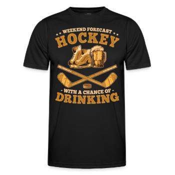 Weekend Forecast Hockey and Beer Drinking Team - Men's Functional T-Shirt - black - Front - AI Model Male 178 dark (178cm)