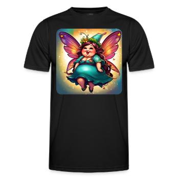Cute fat fairy with wings - Men's Functional T-Shirt - black - Front - AI Model Male 178 dark (178cm)
