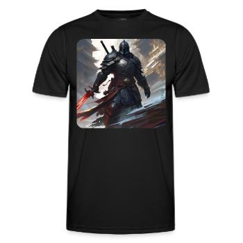 Dunkler Fantasy Krieger mit Schwer - Männer Funktions-T-Shirt - Schwarz - Vorne - AI Model Male 178 dark (178cm)