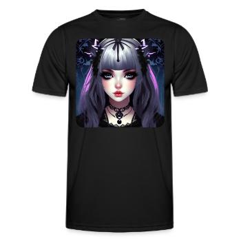 Cute Gothic Anime Girl - Men's Functional T-Shirt - black - Front - AI Model Male 178 dark (178cm)