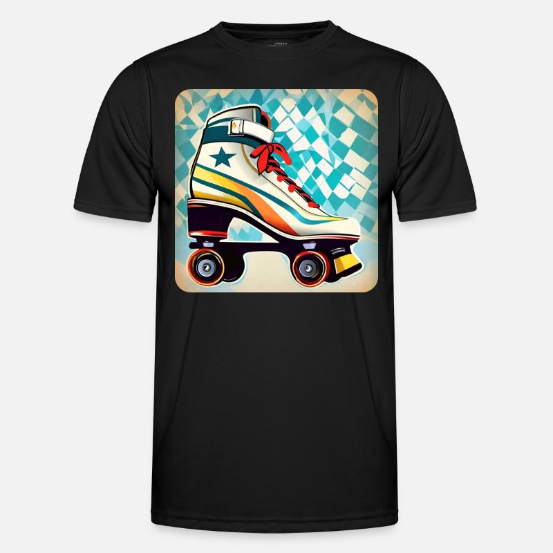 Bunter Disco Rollschuhe Retro Style Männer Funktions-T-Shirt