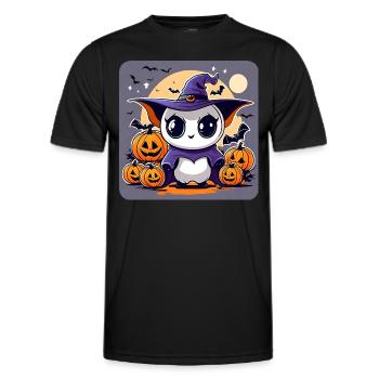 Mignon monstre d’Halloween avec des citrouilles - T-shirt sport Homme - noir - Devant - AI Model Male 178 dark (178cm)