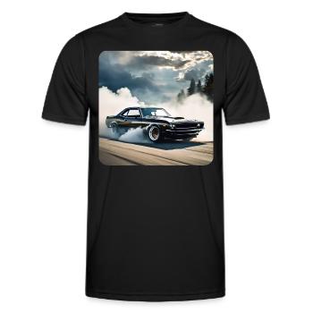 Noir Odtimer Drift Car Turbo avec Fumée - T-shirt sport Homme - noir - Devant - AI Model Male 178 dark (178cm)