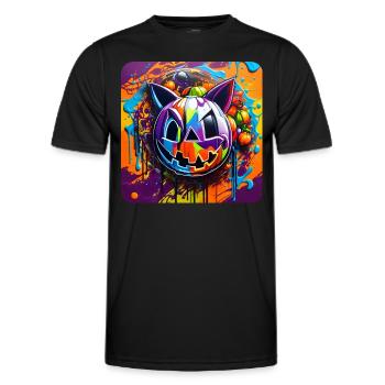 Monstre effrayant drôle dans le style graffiti - T-shirt sport Homme - noir - Devant - AI Model Male 178 dark (178cm)