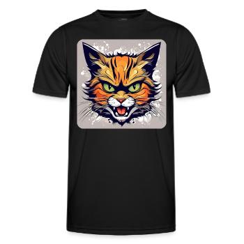 Wild Cat - Men's Functional T-Shirt - black - Front - AI Model Male 178 dark (178cm)