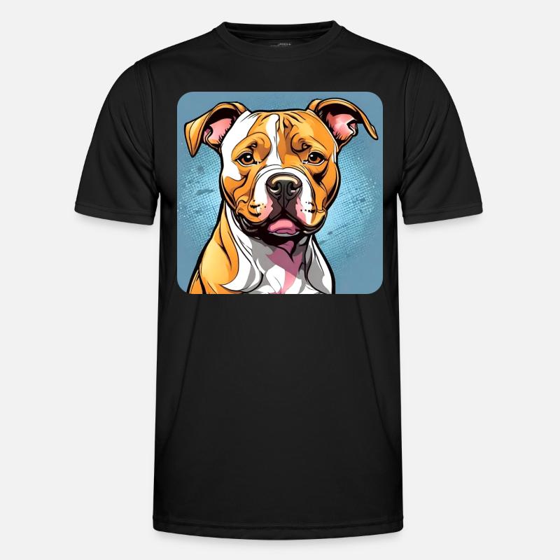 Chien Pitbull mignon mignon - T-shirt sport Homme - noir