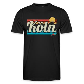 Köln Cologne Retro Vintage Surfer Kölner Karneval - Männer Funktions-T-Shirt - Schwarz - Vorne - AI Model Male 178 dark (178cm)
