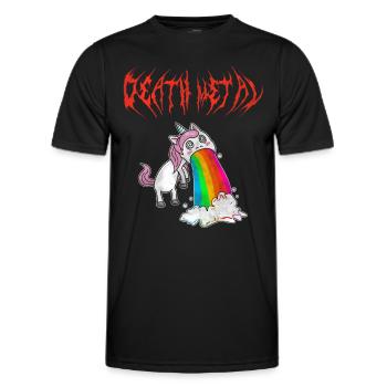Kotzendes Death Metal Einhorn Rosa - Männer Funktions-T-Shirt - Schwarz - Vorne - AI Model Male 178 dark (178cm)