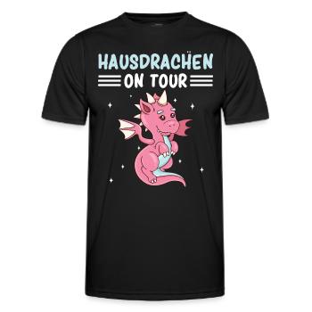 Hausdrachen On Tour - Männer Funktions-T-Shirt - Schwarz - Vorne - AI Model Male 178 dark (178cm)