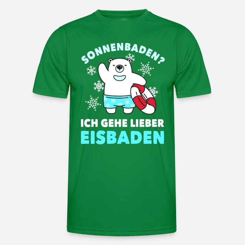 Eistauchen Winterschwimmen Eisbaden Männer Funktions-T-Shirt