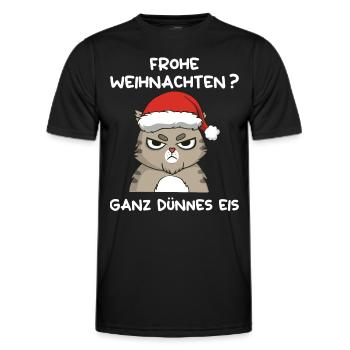 Anti Weihnachten Frohe Weihnachten Ganz Dünnes Eis - Männer Funktions-T-Shirt - Schwarz - Vorne - AI Model Male 178 dark (178cm)