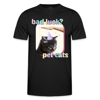 Cat Memes - Bad Luck Pet Cats - Men's Functional T-Shirt - black - Front - AI Model Male 178 dark (178cm)