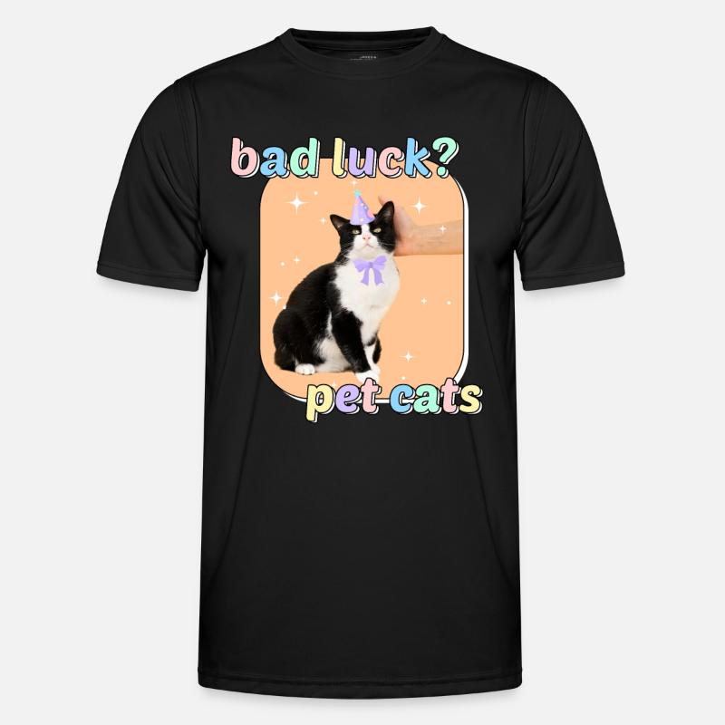 Cat Memes - Bad Luck Pet Cats - T-shirt sport Homme - noir