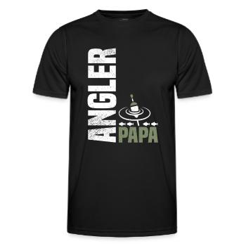 Angelnder Papa - Männer Funktions-T-Shirt - Schwarz - Vorne - AI Model Male 178 dark (178cm)