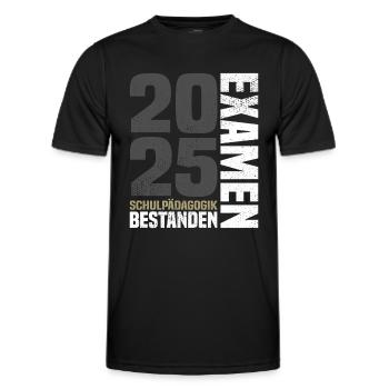 Schulpädagogik Examen Bestanden 2025 - Männer Funktions-T-Shirt - Schwarz - Vorne - AI Model Male 178 dark (178cm)