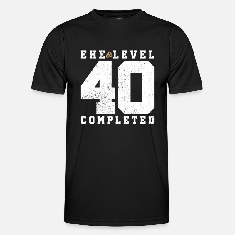 Marriage Level 40 Completed - Men's Functional T-Shirt - black