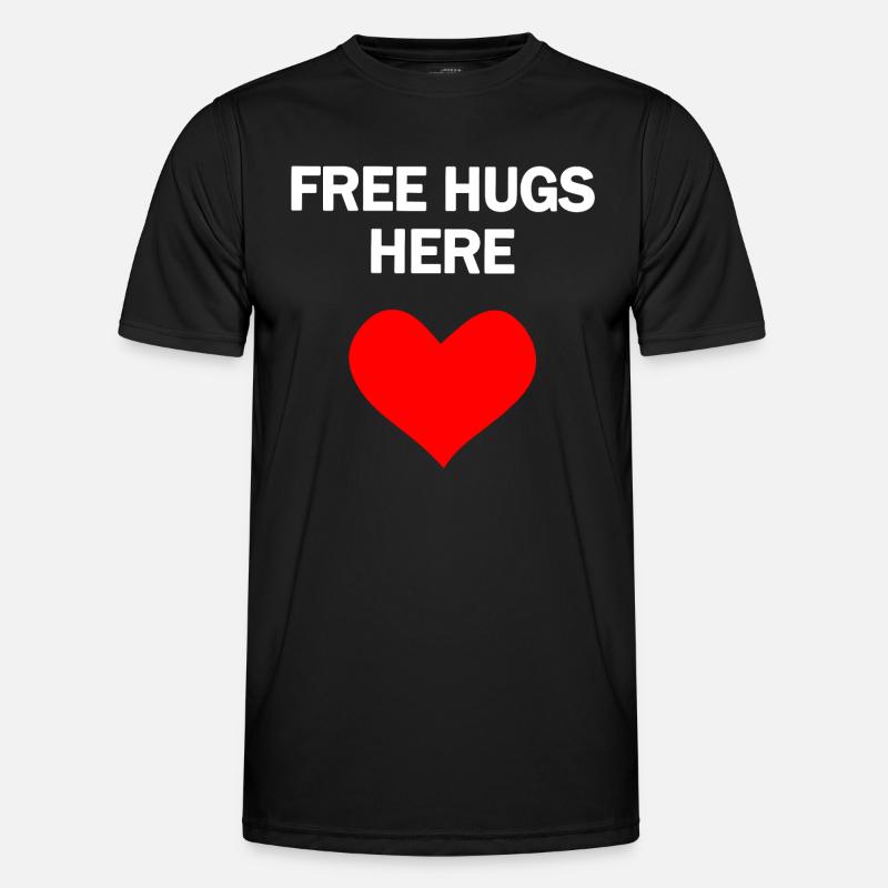Gratis knus her, spred kærlighed! - Funktionsshirt til herrer - sort
