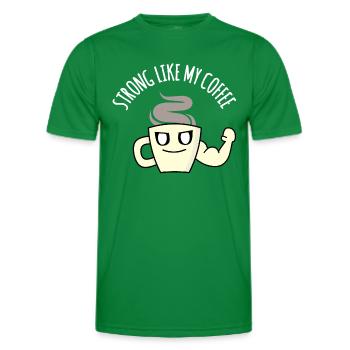 Fort comme mon café : Drôle de jeu de mots sur le café, humour - T-shirt sport Homme - vert - Devant - AI Model Male 178 dark (178cm)