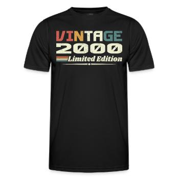 Vintage 2000 Cadeau 2000 Anniversaire 2000 Retro - T-shirt sport Homme - noir - Devant - AI Model Male 178 dark (178cm)