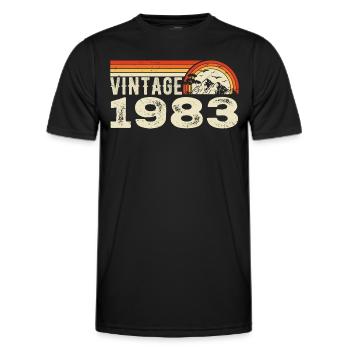 Jahrgang 1983 Geburtstagsgeschenk 1983 Retro 1983 - Männer Funktions-T-Shirt - Schwarz - Vorne - AI Model Male 178 dark (178cm)