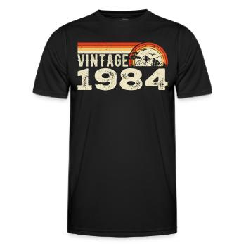 Vintage 1984 Cadeau Anniversaire 1984 Rétro 1984 - T-shirt sport Homme - noir - Devant - AI Model Male 178 dark (178cm)