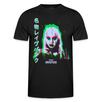 Famous Ravepunk Kalt Grün Glitch - Männer Funktions-T-Shirt - Schwarz - Vorne - AI Model Male 178 dark (178cm)