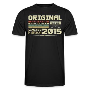 Janvier 2015 | Cadeau D’anniversaire Janvier 2015 - T-shirt sport Homme - noir - Devant - AI Model Male 178 dark (178cm)
