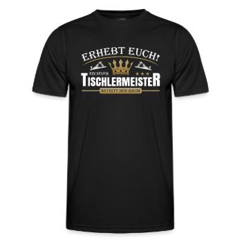 Tischlermeister - Männer Funktions-T-Shirt - Schwarz - Vorne - AI Model Male 178 dark (178cm)