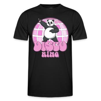 Disco King Panda 70s Disco Ball Discoking - Men's Functional T-Shirt - black - Front - AI Model Male 178 dark (178cm)