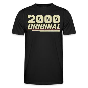 Né en 2000 Vintage 2000 Anniversaire Rétro 2000 - T-shirt sport Homme - noir - Devant - AI Model Male 178 dark (178cm)
