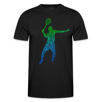 Badminton Joueurs de badminton Badminton Enfants - T-shirt sport Homme - noir - Devant - AI Model Male 178 dark (178cm)